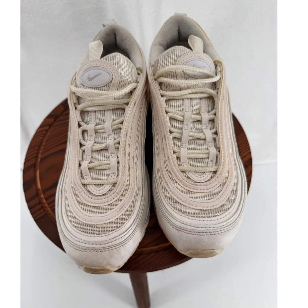 Nike Air Max 97 Women 7.5 Summit White Metallic Silver Sneakers 921733-100